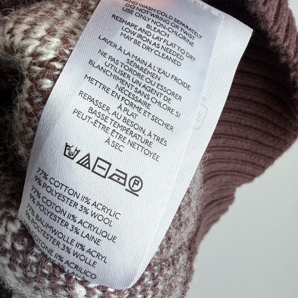Free People Shelby Cardigan in Chocolate S Cozy Jacquard Knit Boxy Sweater - Picture 13 of 16